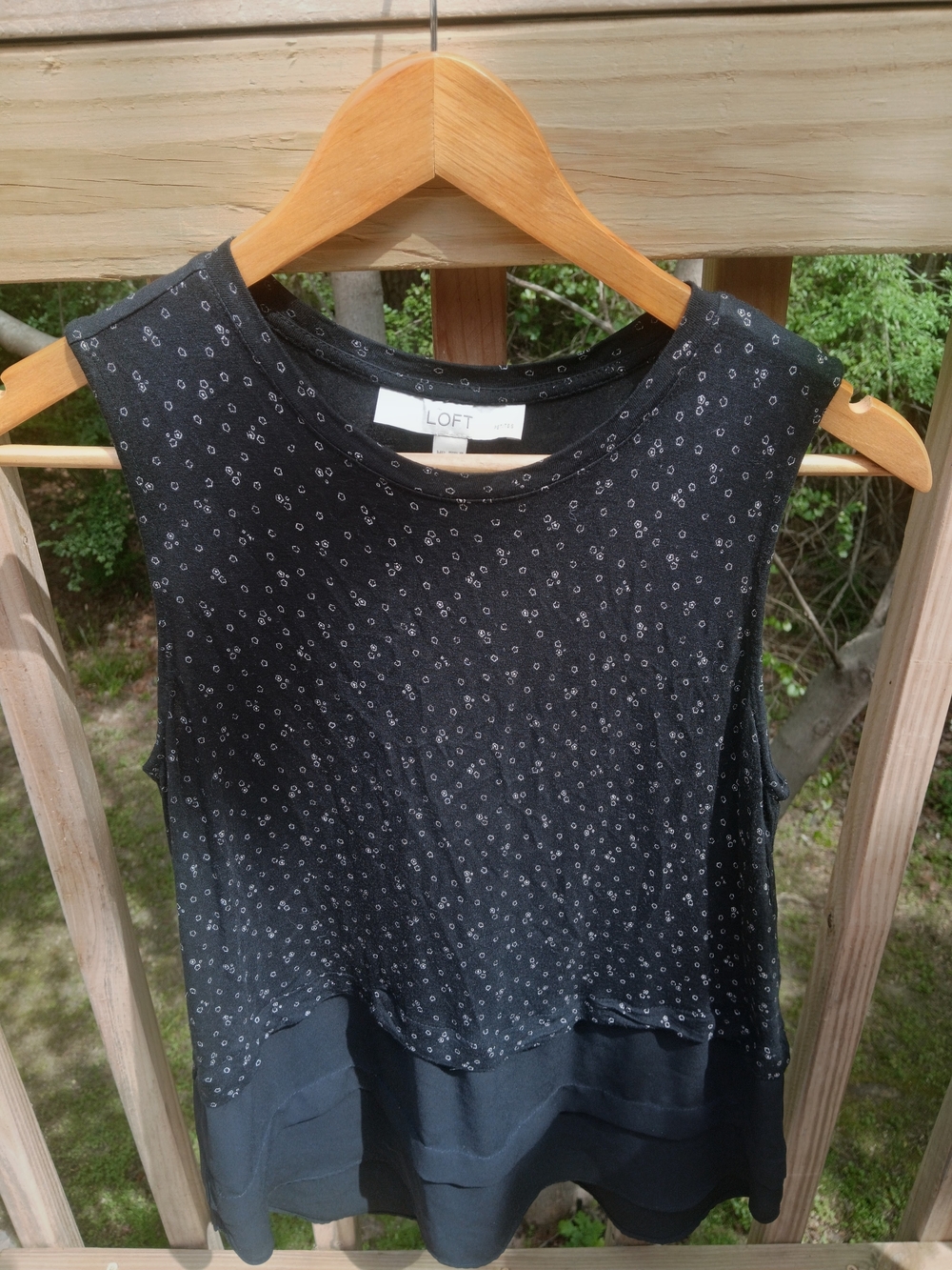 LOFT Black Printed Sleeveless Top